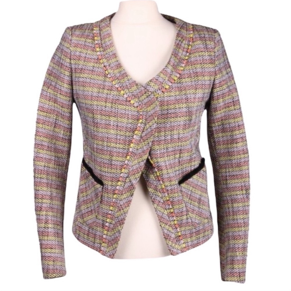 Maje Leonie Multicolor Tweed Jacket